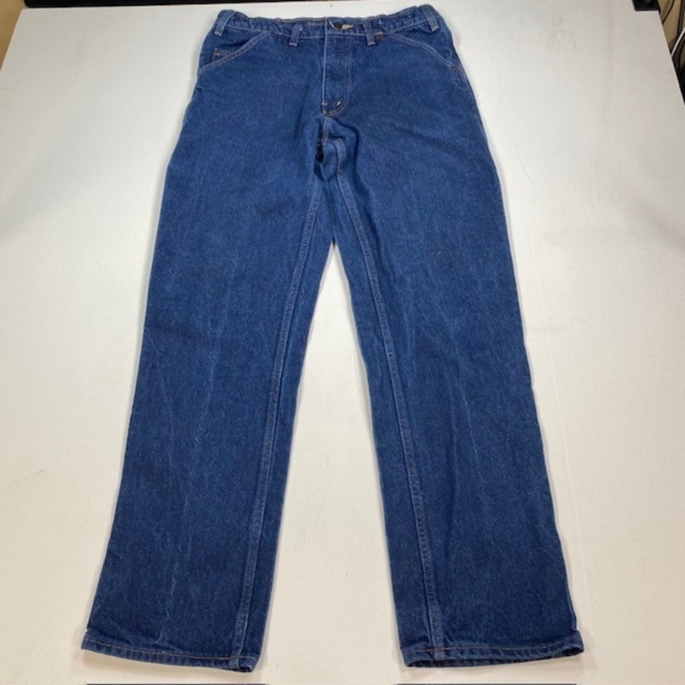 Wild Ass Mens Blue Denim Carpenter Work Dungarees Made in USA 34x34 Straight Leg